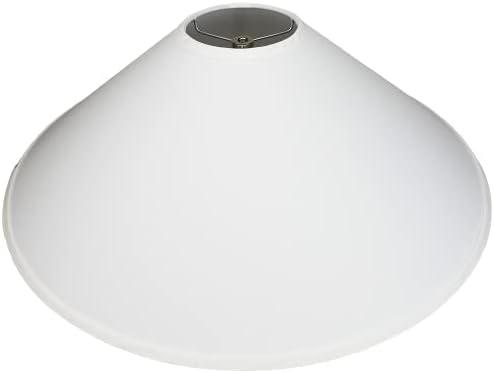 Lampshade 5" Top Diameter x 23" Bottom Diameter x 12" Slant Height with Washer (Spider) Attachment for Lamps with a Harp (Linen White)