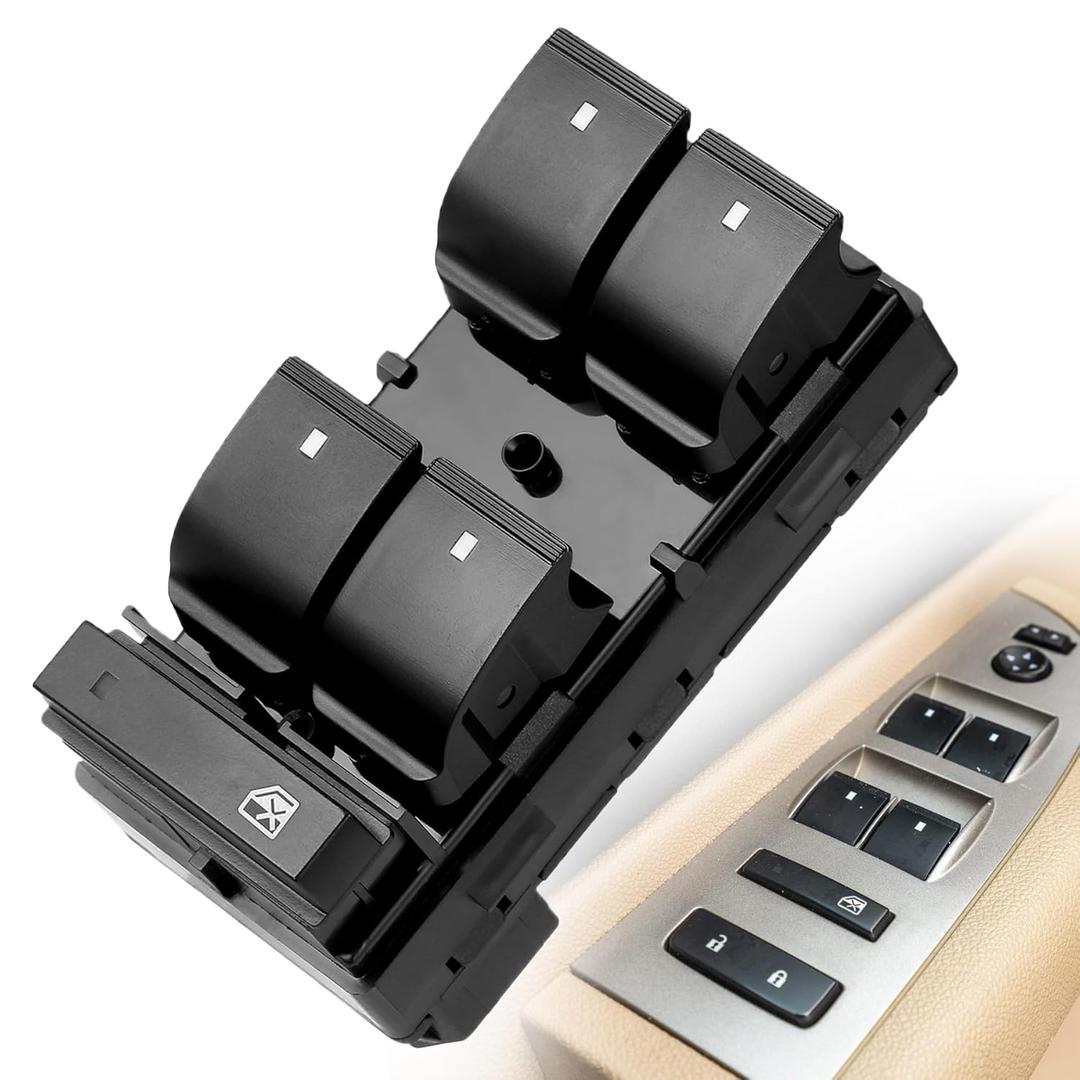 Master Window Switch Fits Silverado & Sierra 1500 2500HD 3500HD - Driver Side, Compatible with 07-13 Chevy Silverado Traverse HHR, GMC Sierra Yukon, Power Control - Replaces# 20945129, 25789692