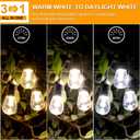 Mlambert 3 Color Outdoor LED Dimmable String Lights for Patio with Remote, Plug in 48FT Waterproof Shatterproof Edison Bulb Lights for Bistro Pergola