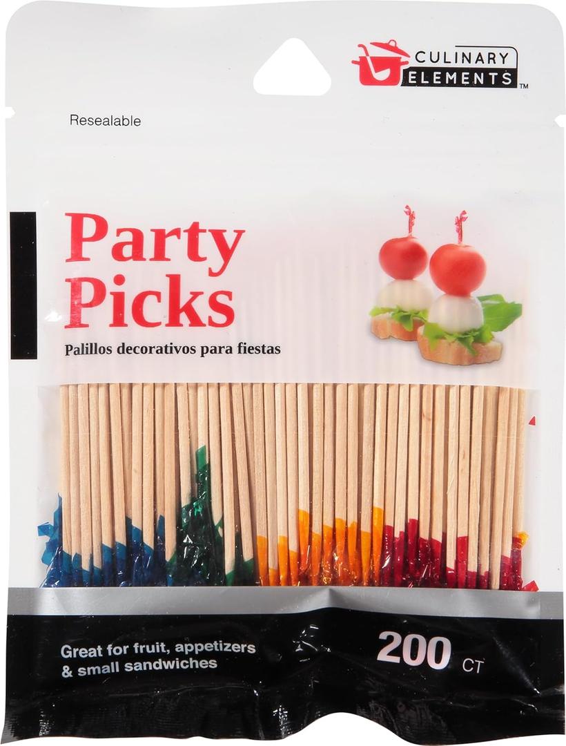Jacent Frill Toothpick Assorted Colors 200Ct, 200 CT