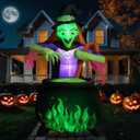 8.5Ft Tall Giant Halloween Inflatables Witch Cauldron Decorations, Scary Blow Up Yard Decor Build-in 5 Led Lights for Outdoor Party Lawn Garden