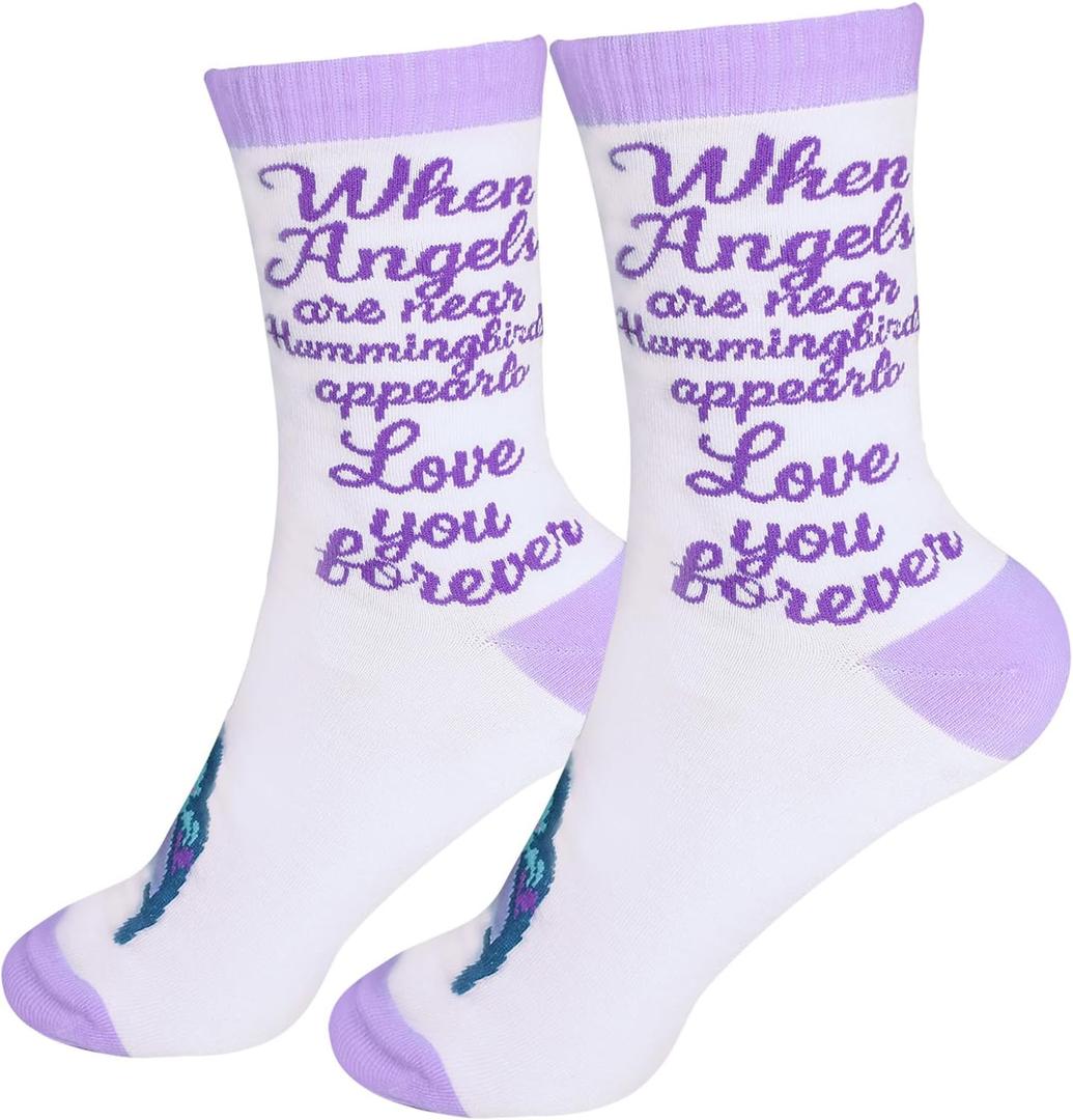 Funny Hummingbird Women's Men's Socks Middle Socks with Sayings Gift for Hummingbird Animal Lovers
