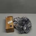 DECORA 33 Feet Silver Tinsel Garland, Christmas Metallic Hanging Tinsel Garland for Xmas Tree Home and Party Decoration