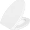Elongated(Oval) Toilet Seat, Quick-Attach Hardware Metal Hinges, Heavy Duty, Slow Soft and Quiet Close, Durable and Sturdy, Easy to clean, Fits Elongated(Oblong) Toilets, Biscuit/Linen(18.5″)