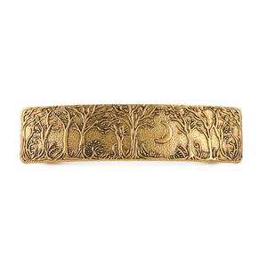 Dreamtimes Hair Clip Large Hand Crafted Metal Barrette French Hair Clip Vintage Retro Forest Moon Protection Hairpin Women's Girls fashion Hair Accessories Gift (GOLD)