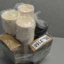 Lamosi 100 Pack 16 oz Disposable Coffee Cups with Lids and Sleeves, Leak-Proof To Go Paper Coffee Cups with Lids, Hot/Cold Beverage White Drinking Cup for Home, Office, Parties, Travel