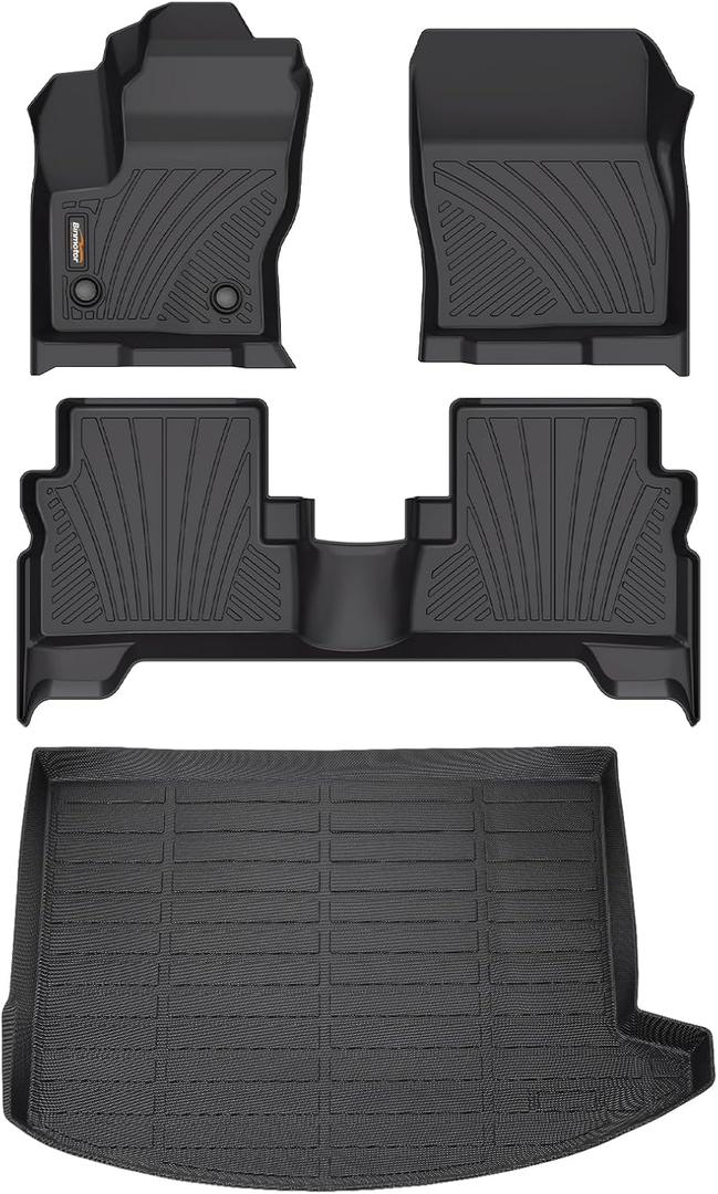 Binmotor-Floor Mats & Cargo Liner Set for Ford Escape 2013-2019, All Weather Car Floor Mat for Ford Escape Accessories, Mats TPE Car Liners Escape Trunk Liner Trunk Mat