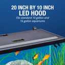 Tetra LED Aquarium Hood 20 in x 10 in, Low-Profile Fish Tank Cover with Hidden Lighting