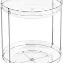 Yieach Clear 360 Rotating Bathroom Counter Organizer,2 Tier Spinning Perfume Organizer and Makeup Tower for Lotion,Hair,Face Skincare Beauty Products,Tiered Lazy Susan and Makeup Organizers for Vanity