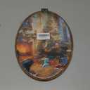 LKETW Vintage Christmas Tree Oval Wall Art Decor, Retro Christmas Oval Canvas Hanging Decor, Rustic Winter Holiday Xmas Tree Wall Decorations for Home Living Room Bedroom, 8.6x11.4 Inch