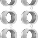 LADEMAYH 3 Pairs DIY Tunnels Plugs Gauges for Ears Piercing Jewelry, Women Mens Stainless Steel Ear Dangle Gauges Accessories (5/8"(16mm), #6009 Silver)