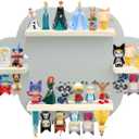 for TonieBox and Tonie Shelf Cloud,Tonies Storage for 12-20 Tonie Figures Characters Magnetic Wall Shelf for Tonies Toniebox, Charging Station (Grey-Without Box Holder)