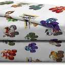 Jay Franco Kids Sheet Set with Fitted, Flat Sheets & Pillow Cover - Ultra-Soft Bedding with Pillowcase for Room Decor, White - Monster Jam, 3 Piece Toddler