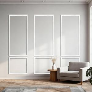 Pre-Cut Wall Molding Set, Decorative Wall Trim Kit 30 Piece, Ready-to-Assemble Wainscoting Panels Interior Wall Molding for Home Office Living Room Bedroom Decor