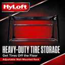 HyLoft 01000 Heavy Duty Adjustable Garage Wall Multi-Tire Rack Storage, Black
