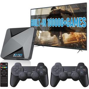 Super Console X2 Pro Retro Game Console Pre-Built-in 100000+Games, Retro Game Console with 65+ emulators,EmuELEC 4.5/Android 9.04K UHD Display