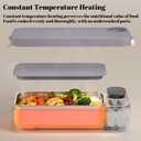 HomeBeyond Cordless Electric Lunch Box, Rechargeable Heated Lunch Box, 6-Temp 7-Timer Settings 900ml Stainless Steel Container, Portable Food Warmer for Office, Car, Travel, Outdoor Work