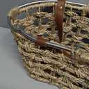 Farmhouse Seagrass Egg Baskets for Collecting Fresh Eggs Handmade Egg Collecting Basket Wicker Oval Storage Basket for Picnic, Harvest, Vegetable