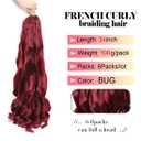 WIPPORYA Burgundy French Curl Braiding Hair 24 Inch Soft Braiding Hair Pre Stretched Loose Wave Bouncy 100g/pack Yaki Hair for Black Women Hair Extensions for Braids(Burgundy 24 Inch)