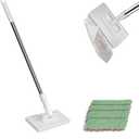 2025 Mop with Pressure Clamping System, with Pressure Clamping System, for Hardwood, Laminate, Tile Floor Cleaning, Stainless Steel Telescopic Handle - 4 Reusable Flat Mop Refills (1pc)