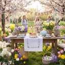 Rattan Effect Resin Easter Bunny Figurines Decor 2 PCS Wicker Looking Rabbit Decorations with Bow for Spring Table Centerpieces Indoor Farmhouse Home Decor(Small Rattan)