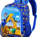 13" Toddler Backpack for Boys, Excavator Bookbag for Preschool Kindergarten(Blue)