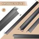 Therwen 30 Pcs Aluminum Alloy Metal Molding Corner Guards 48 x 1.2 x 1.2 Inches Wall Corner Guard Protectors with 90° Angle Door Frame Cabinet Baseboard Protector for Edge Wall Decoration(Black)