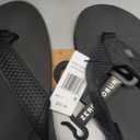 Mens Rubber Flip Flops with Comfortable Arch Support Summer Beach, Dull Black, 11