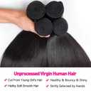 Straight Bundles Human Hair 16 18 20 22 Inch 100% Unprocessed Brazilian Virgin Hair 4 Bundles Hair Extension for Black Women Natural Color