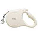 TUG Monochrome XL 360° Tangle-Free Retractable Dog Leash | 26 ft Strong Nylon Tape | One-Handed Brake, Pause, Lock (Large, White)