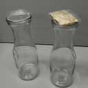 Set of 2 Glass Carafe with Lids, 1 Liter Water Pitcher Carafe for Mimosa Bar, Brunch, Cold Water, Beverage, Wine, Iced Tea, Lemonade - 2 Wooden Chalkboard Tags Included