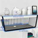 6 PACK Hanging Under Shelf Storage Basket Kitchen Cabinet Organizer Storage, Slides Under Wire Shelves for Counter Pantry Desk Bookshelf, Black