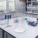 Pipette Rack Test Tube Rack with Handle 32-Holes Pipette Stand Laboratory Holder Poly for Students and Teachers Chemistry Lab