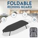 LOFTEY Small Tabletop Ironing Board, Foldable Compact Ironing Board with Iron Rest, Portable Mini Iron Boards with Heat Resistant Cover and 8mm Cotton Pad, 31.5" x 11.8", Black