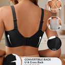 Womens Push Up Jelly Bras Wireless Balconette Bra Supportive Seamless Bralettes Everyday Comfort Tshirt Bra (Black, M)