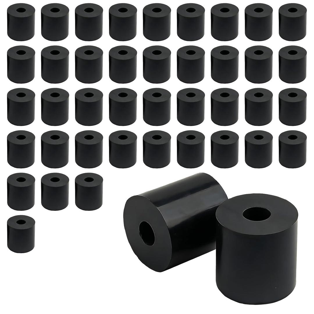 40 Pcs Black Rubber Spacers, Multi Purpose Rubber Spacer 3/4Inch OD x 1/4Inch ID x 3/4Inch Thickness, Rubber Bushing Anti Vibration Spacer Thick Rubber Washers for Vibration, Bolts, Home, Car Accessor