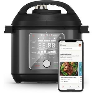 Instant Pot Pro Plus 10-in-1 Multi-Cooker, Electric Pressure Cooker, Slow Cook, Rice/Grain Cooker, Steamer, Saut, Sous Vide, Yogurt Maker, Sterilizer, & Warmer, App With 800 Recipes, Black, 6 Quart