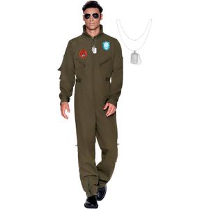 Spooktacular Creations Mens Flight Pilot Costume Adult, Flight Suit with Accessory for Halloween Costume (Large)