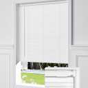 No Tools No Drill Cordless Mini Blinds, 100% Privacy L-Shaped Blades 1" Vinyl Blinds for Indoor Windows, for Windows Size (34.5" W  64" H) Color (White)