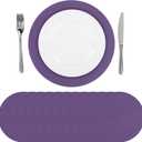 SHACOS 100 PCS Round Paper Placemats 13 inch Disposable Paper Place Mats for Dinner Wedding Birthday Party Festival Table Decoration Indoor Outdoor, Purple
