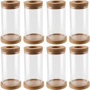 HOZEON 8 PCS Glass Planter Vase, Desktop Plant Terrarium, Tabletop Propagation Station Hydroponic Glass Planter for Office Home Table Decor