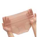 GORGLITTER Women's 5 Pack Seamless Transparent Underwear No Show Thongs See Through Invisible Panties Multicolor Black Medium