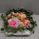 Spring Wreaths for Front Door 24 Inch Outdoor Spring Wreath with Pink Bow Handmade Peach Dahlia & Garden Rose Summer Wreaths for Front Door,Farmhouse Home,Porch,Wall,Window Decor