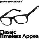 grinderPUNCH High Magnification Power Readers Slim Reading Glasses, +4.50