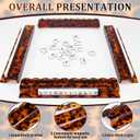 4 Pack Tortoise Shell Scalloped Mahjong Tile Racks Set with Magnetic Pushers, 18.5 Inch Acrylic Mahjong Racks for Tiles Holders Acrylic Mah Jong Accessories, Fits All Tile Sets