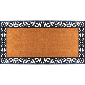 A1 Home Collections Natural Coir & Rubber Door Mat, 30"x60"  Thick, Durable, Heavy Duty, Anti-Shed, Fade-Resistant, Long-Lasting Outdoor Entrance Large Doormat for Front Porch (2'6" x 5' (Rectangular), Paisley Border Black)