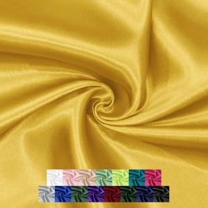 P Pothuiny 55 Inch Wide Gold Satin Fabric by The Yard, Silky Charmeuse Satin Fabric for Bridal Wedding Dress Decor DIY Apparel Crafts, 1 Yard