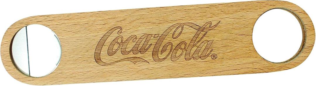 Tablecraft Coca-Cola Wood & Metal Flat Bottle Opener, Metallic (CC394) (Small)