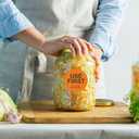 1.5 Inch USE First Stickers Food Service Inventory Control Labels Trilingual Product Labels Orange - 500 Stickers Per Roll (10 Rolls)
