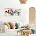 sechars Colorful Birds Canvas Wall Art Birds on Tree Branches Painting Prints Rustic Farmhouse Countryside Living Room Kitchen Decor 20"X48"